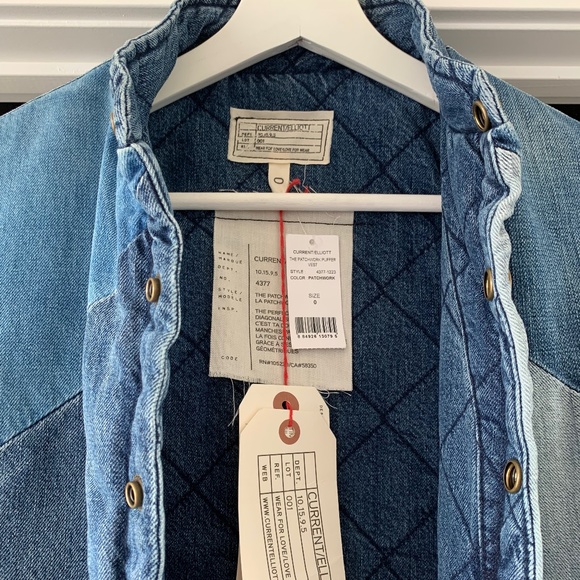 Current/Elliot The Patchwork Puffer Vest Denim - Picture 4 of 5
